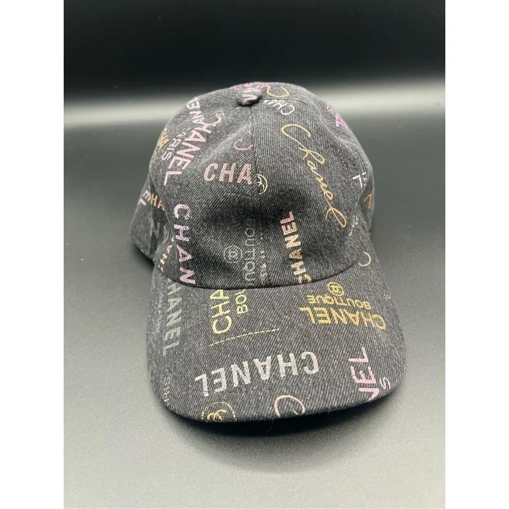 Chanel CC 22P dark denim logo all over cap